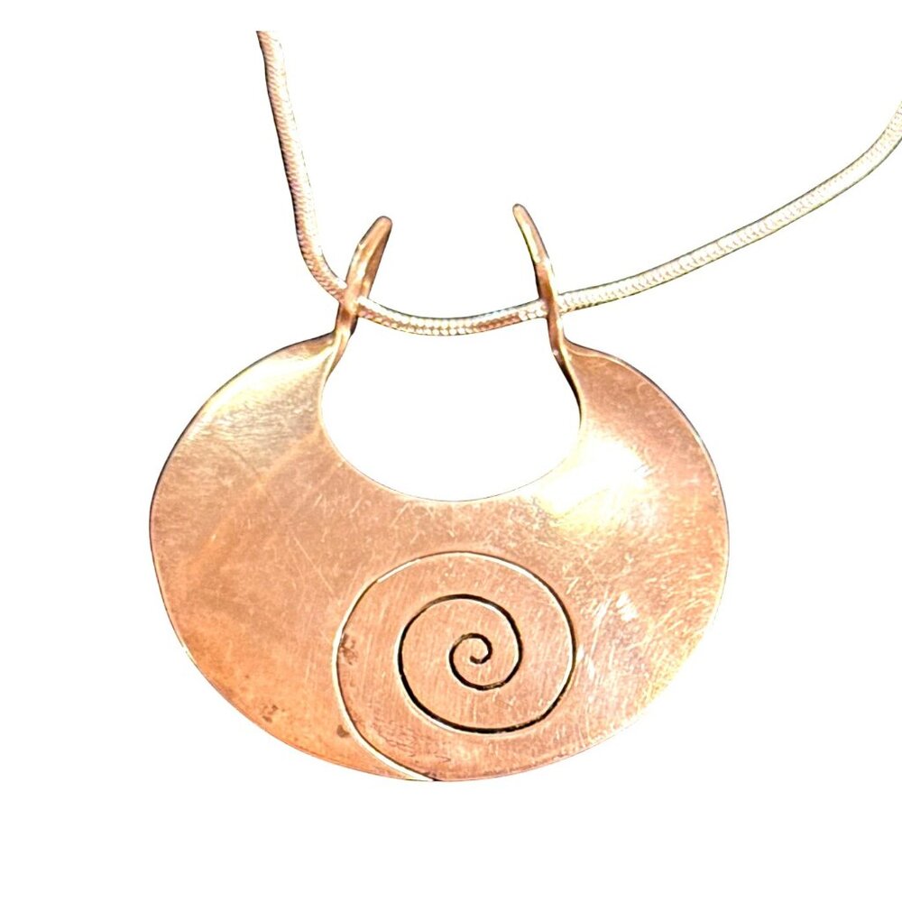 Vintage Dominique Dinouart 925 Sterling Silver Spiral Pendant Designer Necklace - Picture 11 of 13